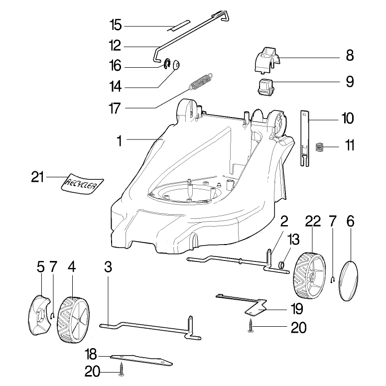 Chassis Parts Model No 21060-21061