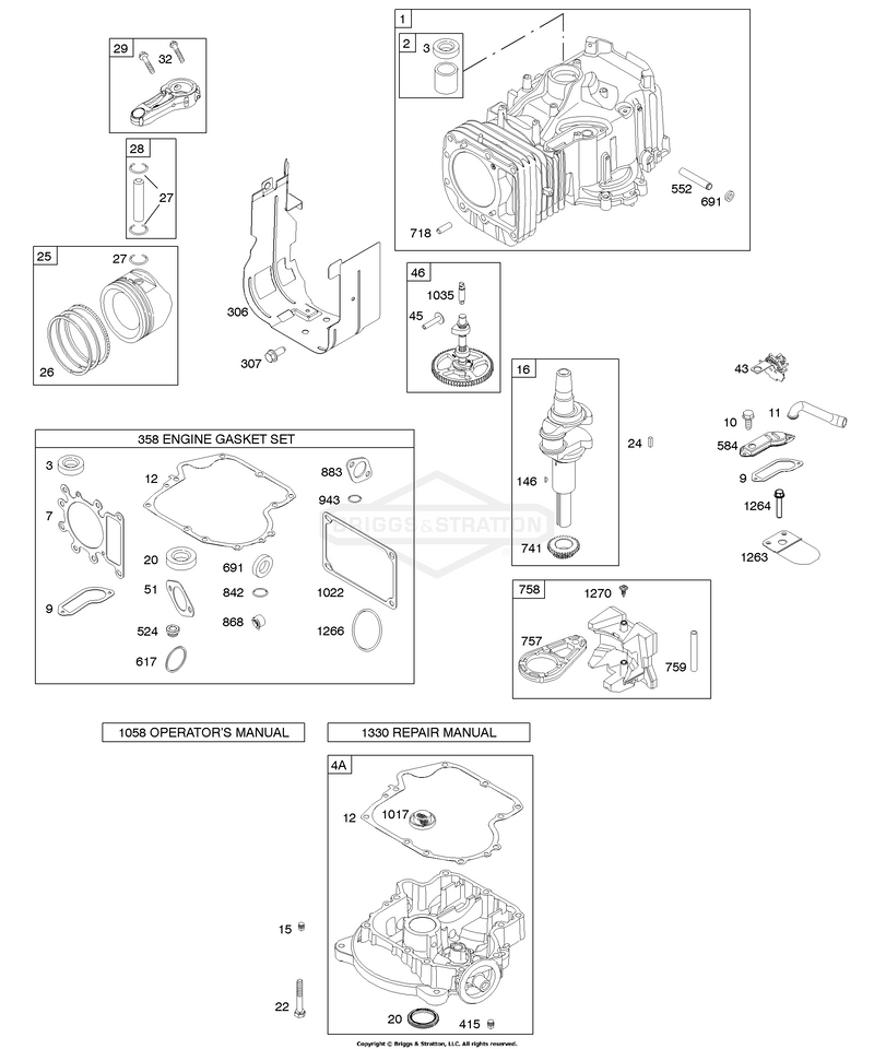 Camshaft, Crankshaft, Cylinder, Engine Sump, Gasket Set - Engine, Pistons, Rings, Connecting Rod