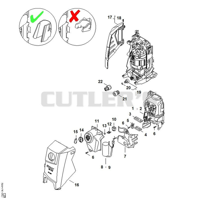 Air baffle, Machine cover, Switch housing