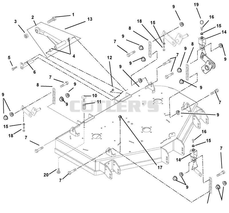 Mounting Arms, Link Chains And Deck Bumpers