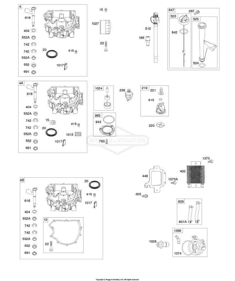 Engine Sump, Oil Cooler, Dipstick/Tube Assembly