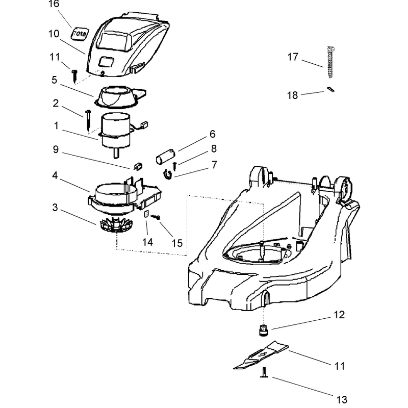 Motor and Blade Assembly