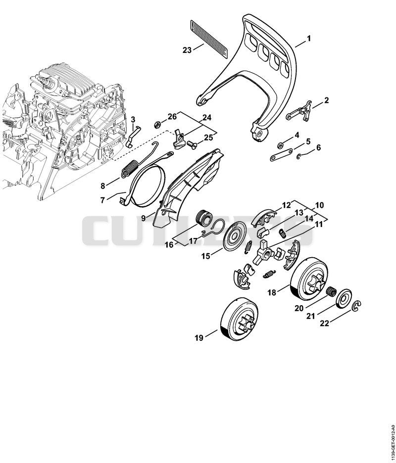 Hand guard, Chain brake MS 181 C