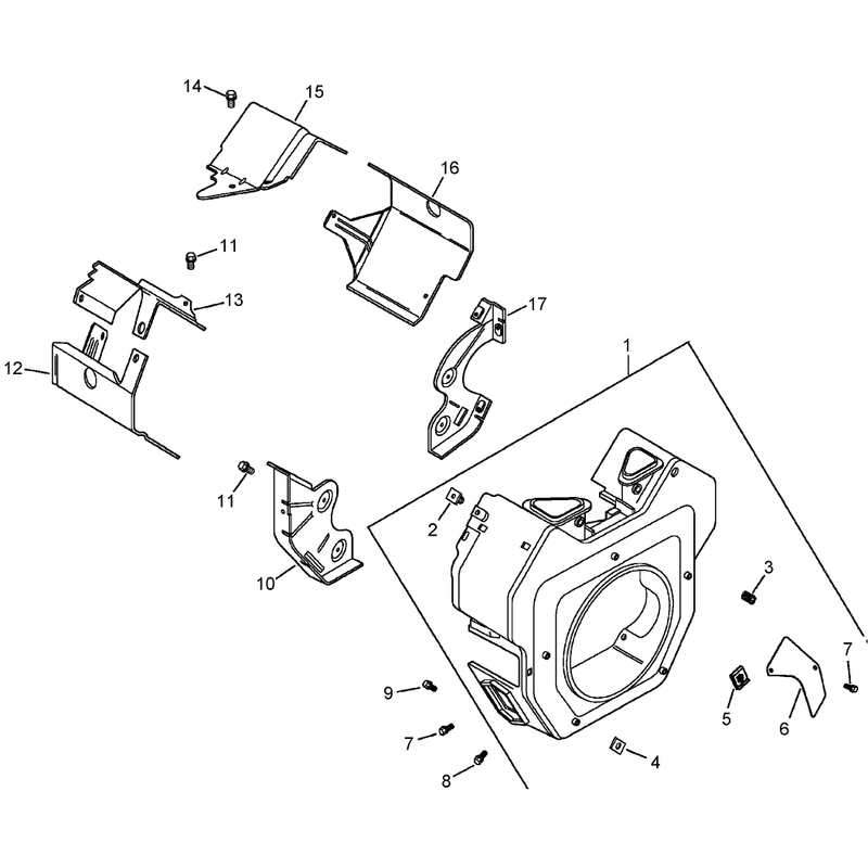 Blower Housing and Baffle Assembly Kohler CH23S-76584