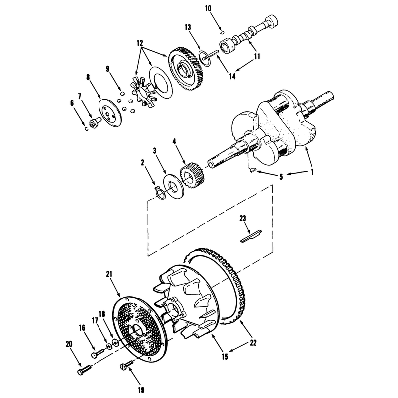 Crankshaft, Camshaft, Flywheel