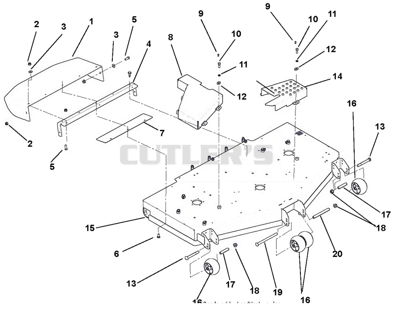 Deck, Discharge Chute, Anti-Scalp Rollers & Belt Covers