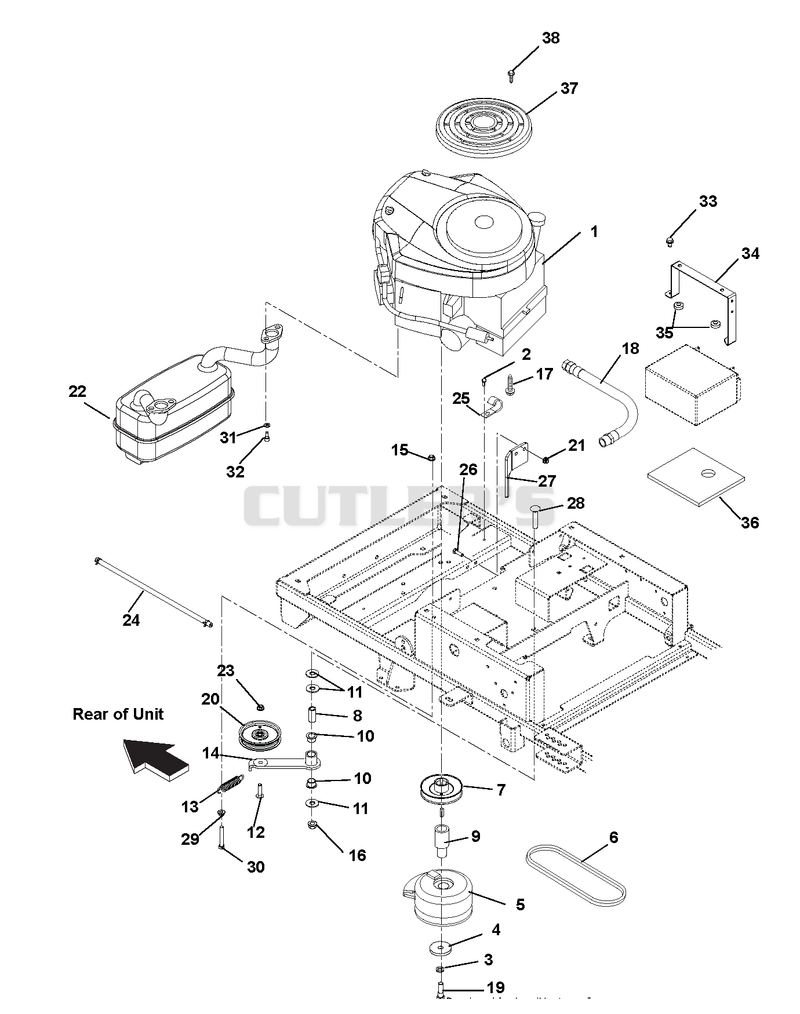 Engine, Exhaust, Belts And Idlers