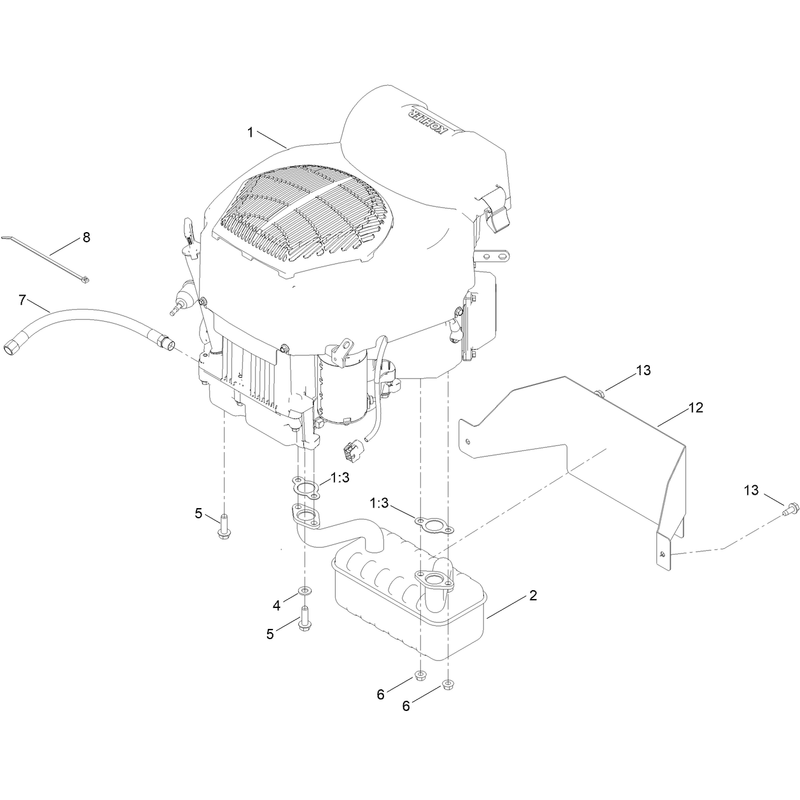 Engine and Muffler Assembly