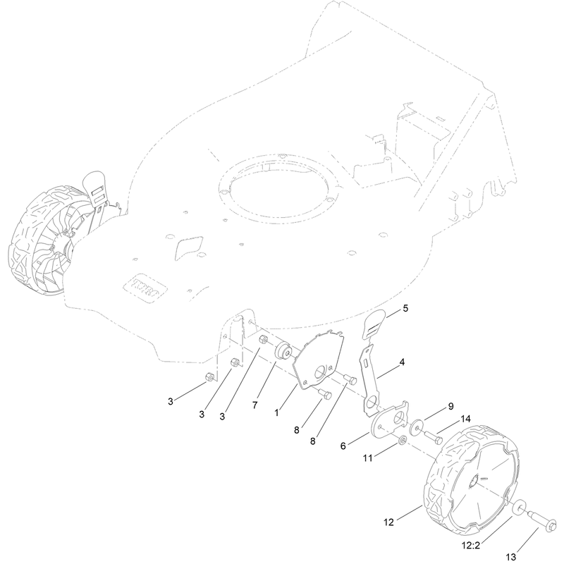 Front Wheel and Height-of-Cut Assembly