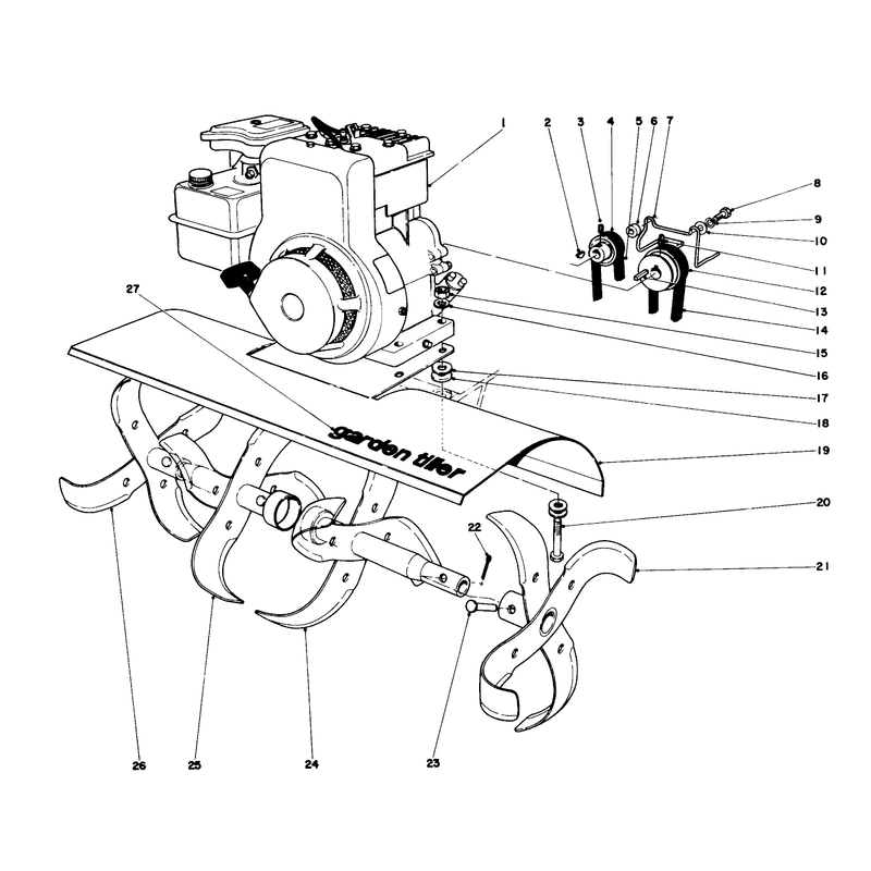 Tine And Engine Assembly