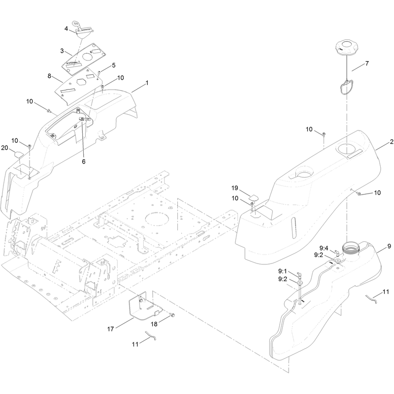 Body Styling and Fuel Tank Assembly