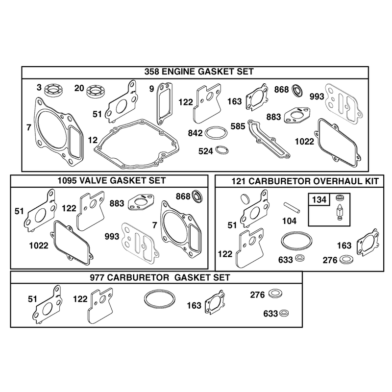 Gasket Assembly Engine GTS 200 Only on 20791