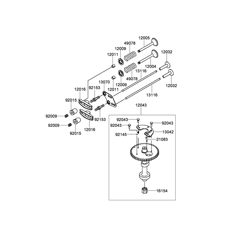Valve and Camshaft Assembly Kawasaki FJ180V-AS34