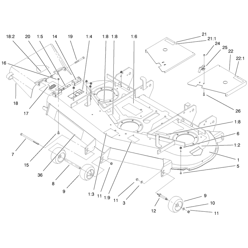 Deck Deflector and Roller Assembly