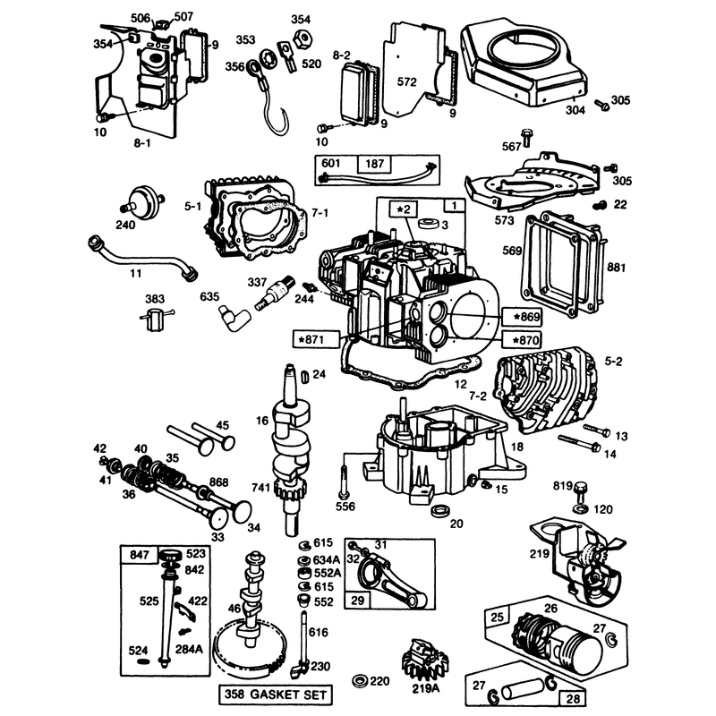 Briggs and Stratton Engine Model No 402707-0158-01