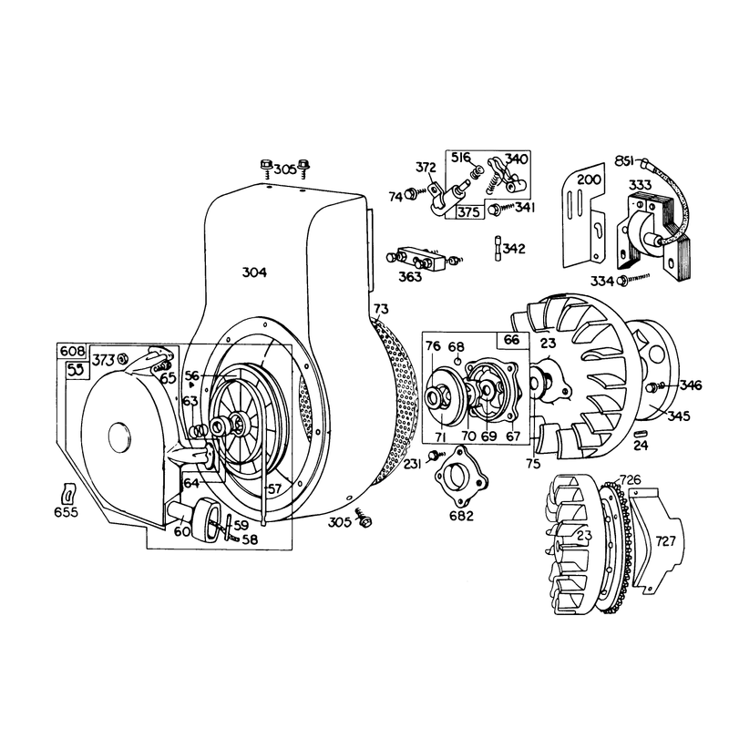 Engine Briggs & Stratton Model No. 190402 Type 0989-01 (continued)