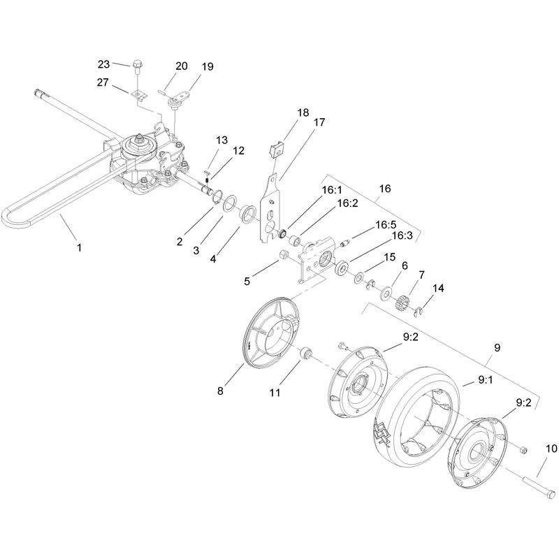 Rear Drive and Wheel Assembly