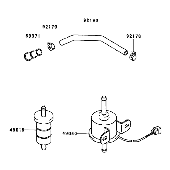 Fuel TankFuel Valve Assembly Kawasaki FD750D-AS03