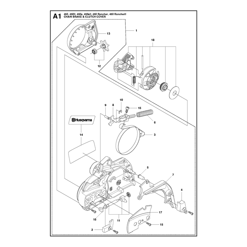CHAIN BRAKE AND CLUTCH COVER