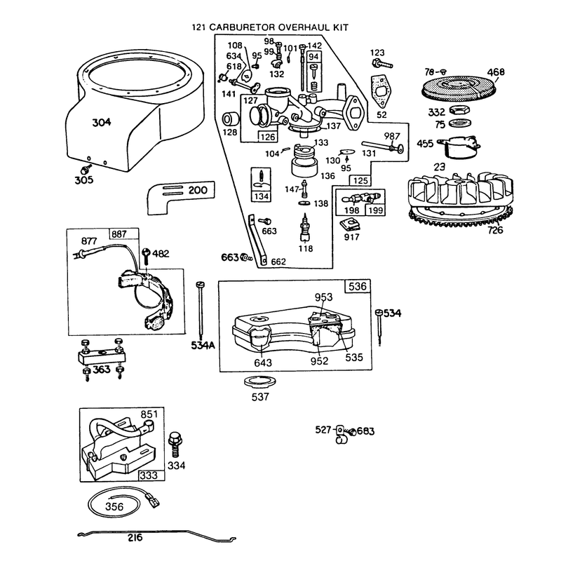 Engine Briggs & Stratton Model No. 191707-2161-01 (continued) 8 H.p. Rear Engine Rider Electric Model 56145