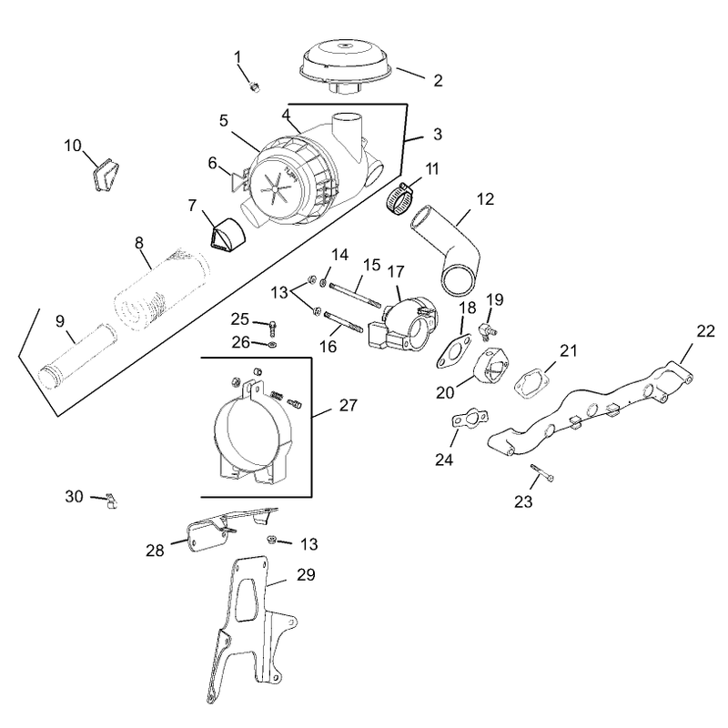 Air IntakeFiltration Assembly Kohler CV23S-PS75560