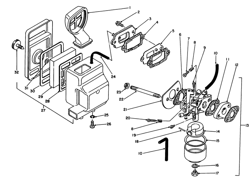 Air Cleaner and Carburetor Assembly