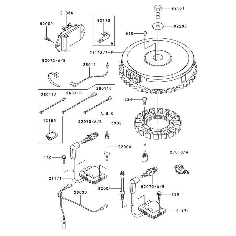Electric Equipment Assembly Kawasaki FH500V-ES10