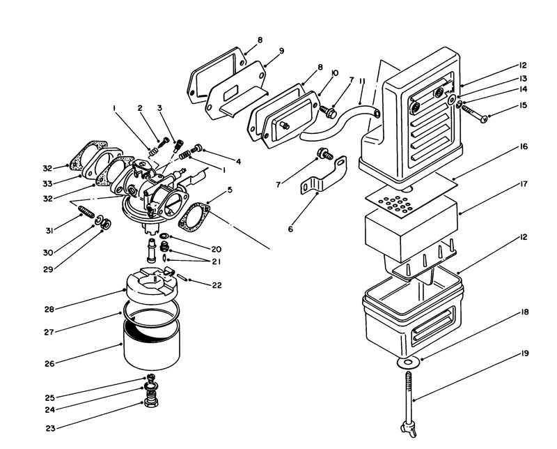 Air Cleaner and Carburetor Assembly