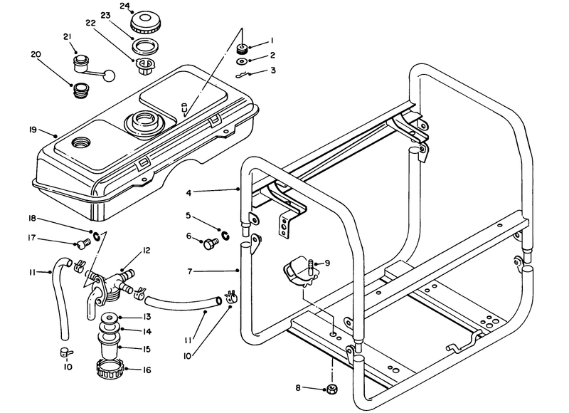 Fuel Tank and Frame Assembiy