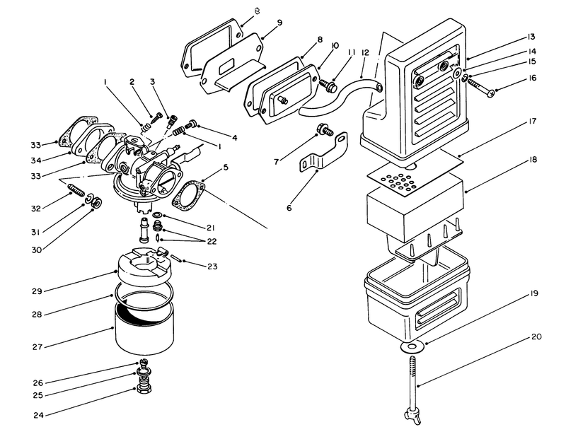 Air Cleaner and Carburetor Assembly