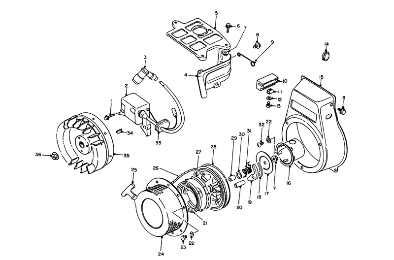 Rewind Starter and Magneto Assembly