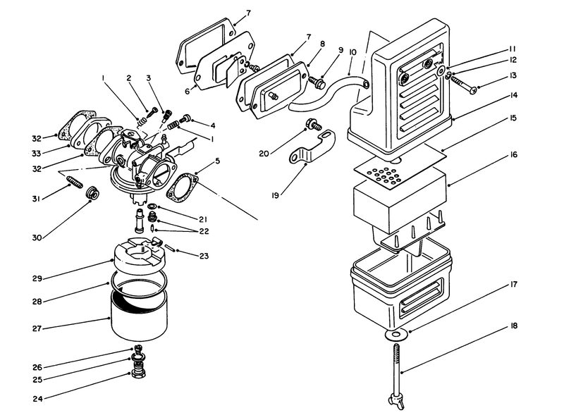 Air Cleaner and Carburetor Assembly