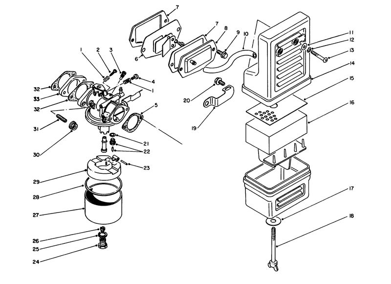 Air Cleaner and Carburetor Assembly