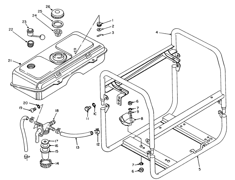 Fuel Tank and Frame Assembly