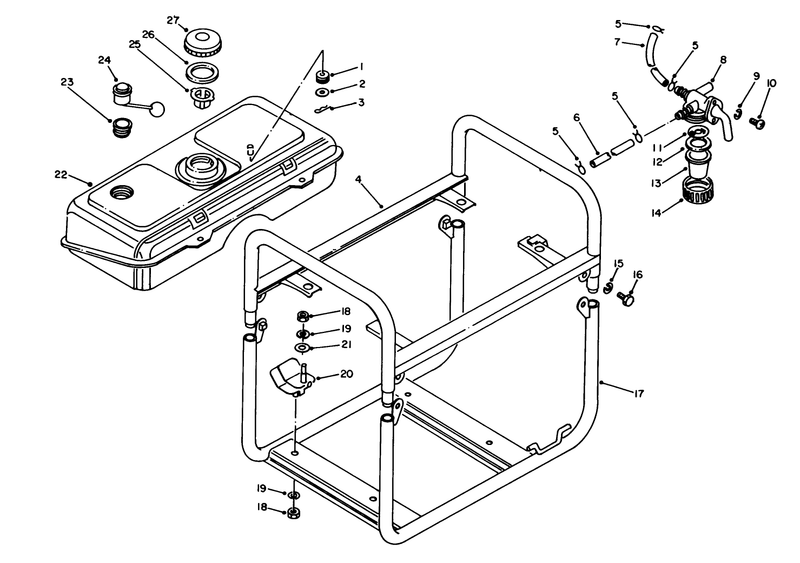 Fuel Tank and Frame Assembly