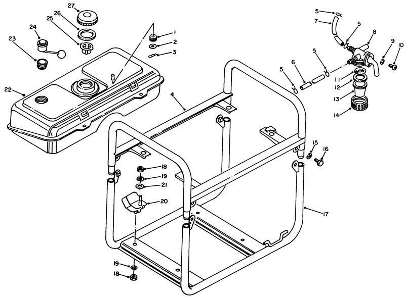 Fuel Tank and Frame Assembly