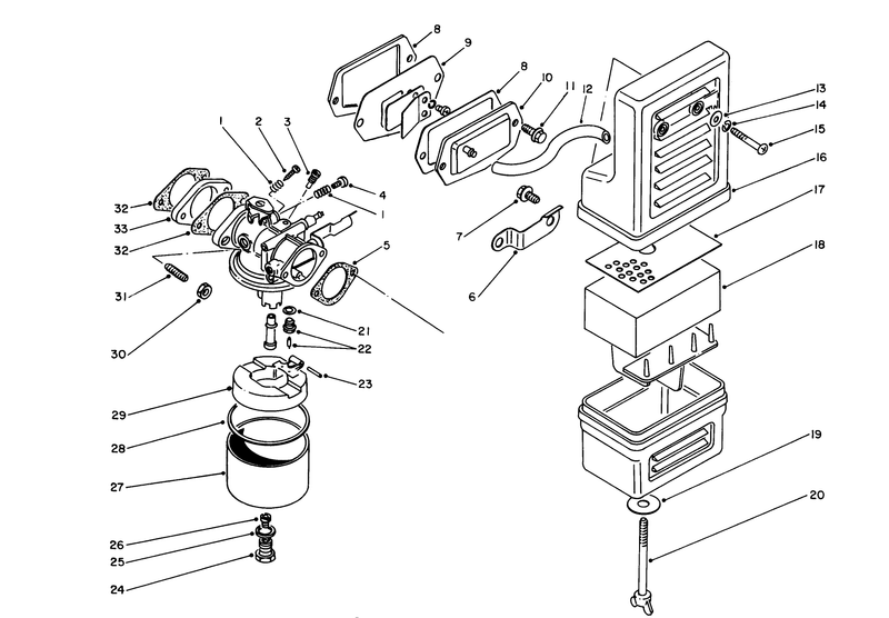 Air Cleaner and Carburetor Assembly