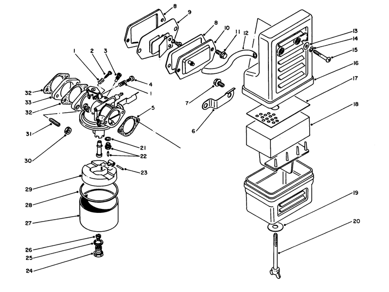 Air Cleaner and Carburetor Assembly