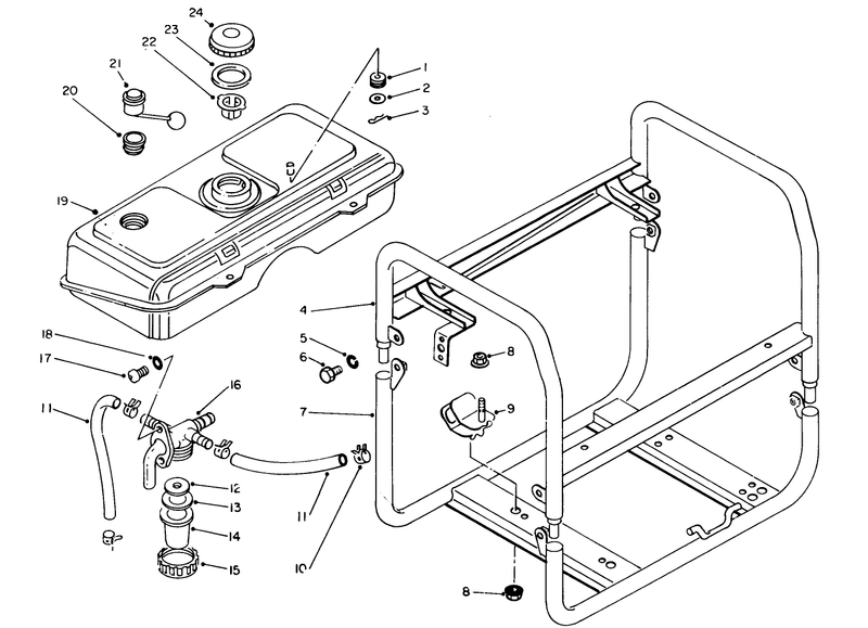 Fuel Tank and Frame Assembly