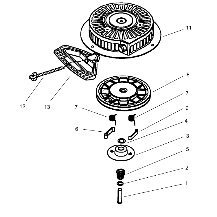 Recoil Starter No. 590733 (Optional)  Tecumseh HMSK-80 155723