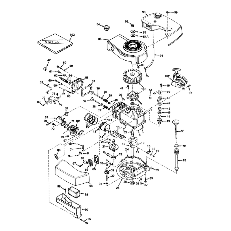 Engine Tecumseh Model Tnt100-10042