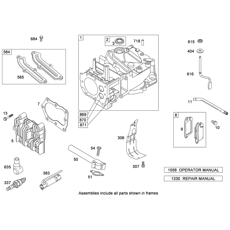 Cylinder Assembly Briggs and Stratton 126T05-0933-B1