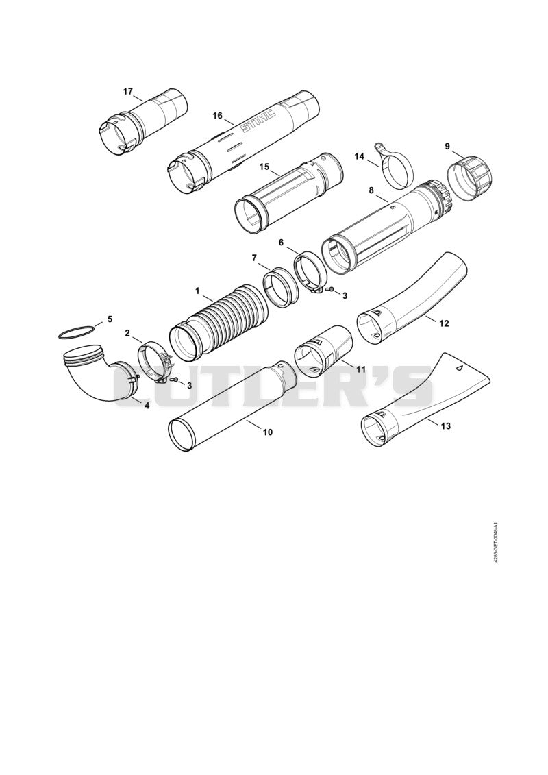 Pleated hose, Blower tube