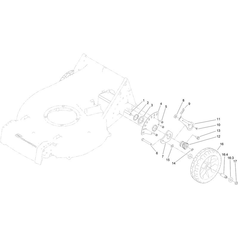 Rear Wheel and Height of Cut Assembly