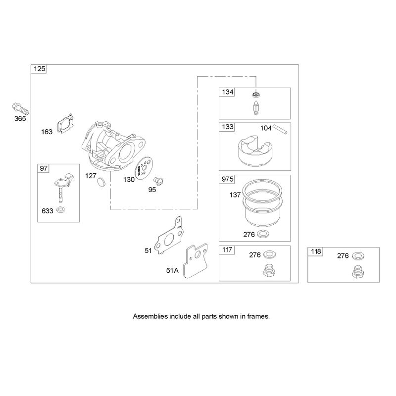 Carburetor Assembly Briggs and Stratton 122607-0116-E1