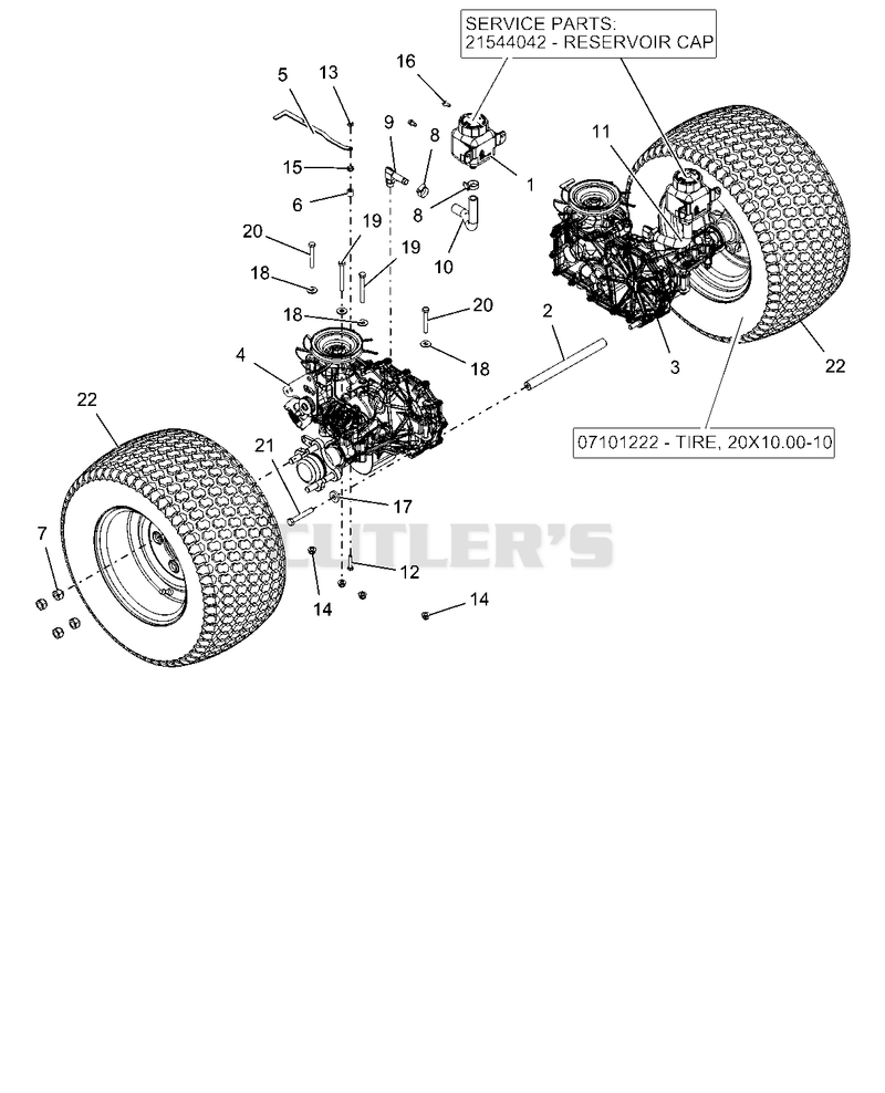 Rear Tires And Transaxles - 52"