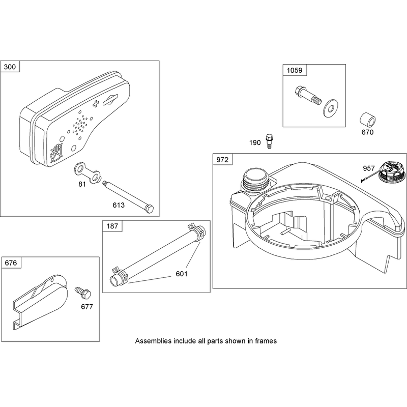 Muffler and Fuel Tank Assembly Briggs and Stratton 12H802-1841-B1
