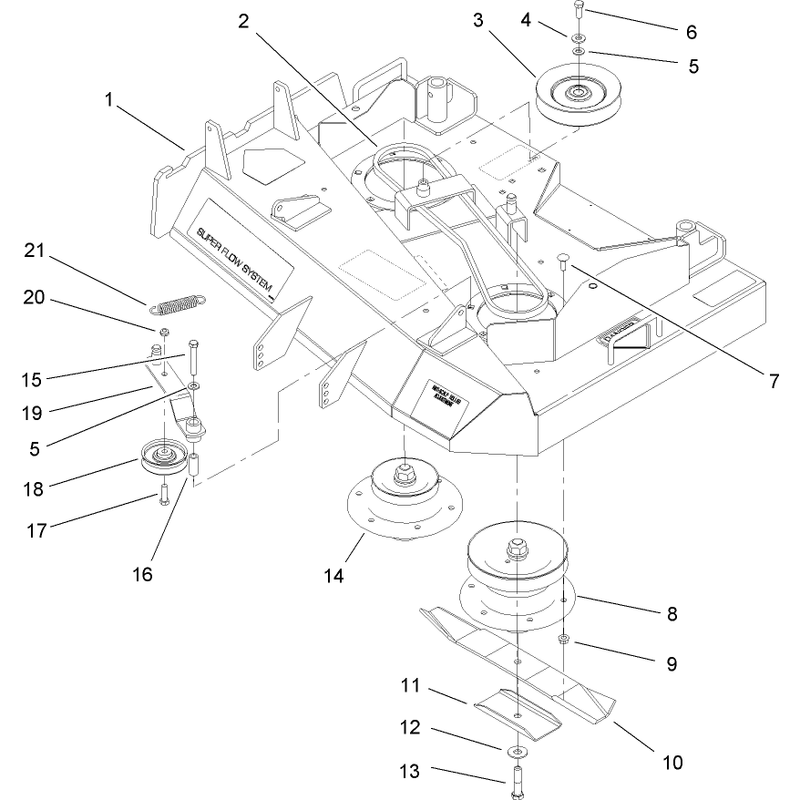 Deck Spindle and Blade Assembly