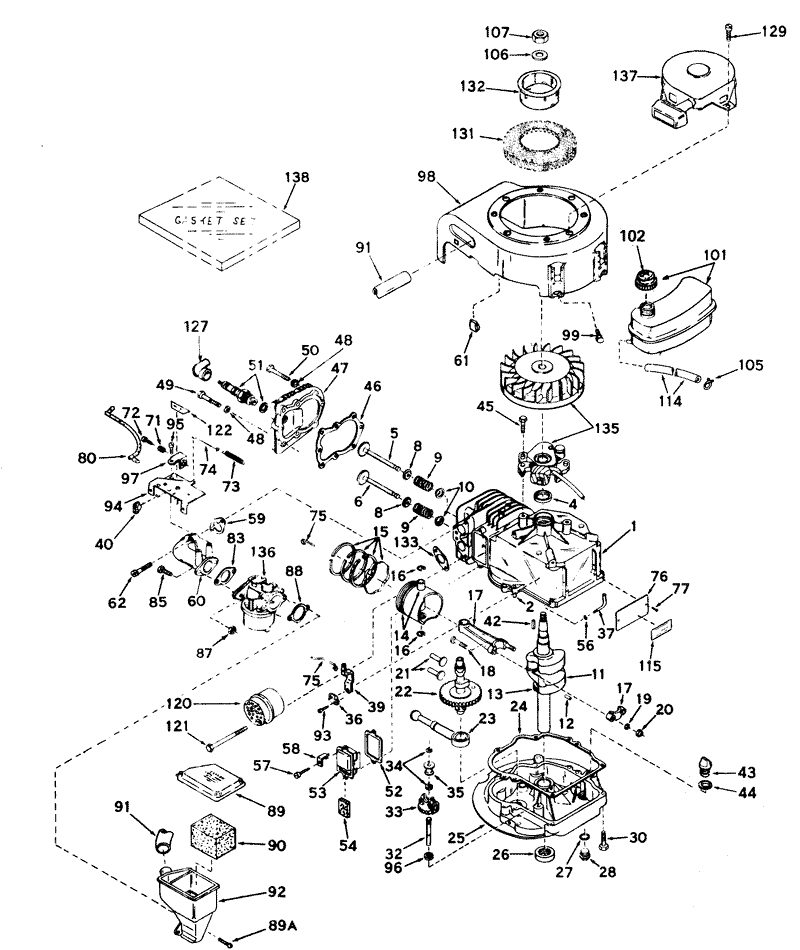 Engine Tecumseh Products Model No Lav 35-40712k