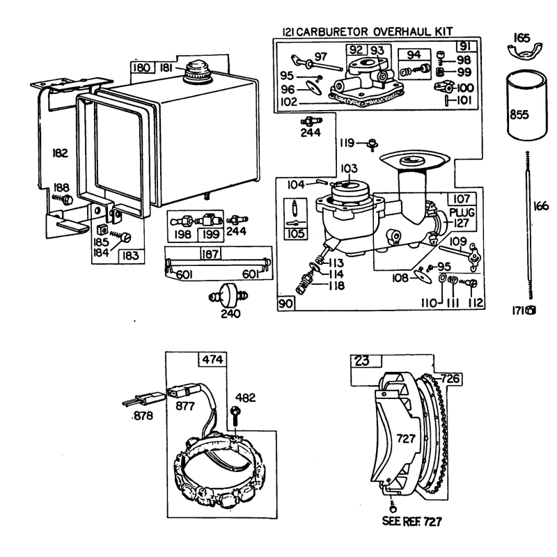 Engine Briggs & Stratton Model No. 252416 Type No. 0190-01